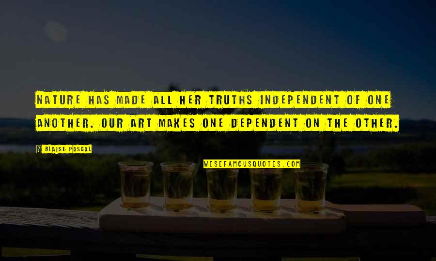 Boulderstone Technique Quotes By Blaise Pascal: Nature has made all her truths independent of