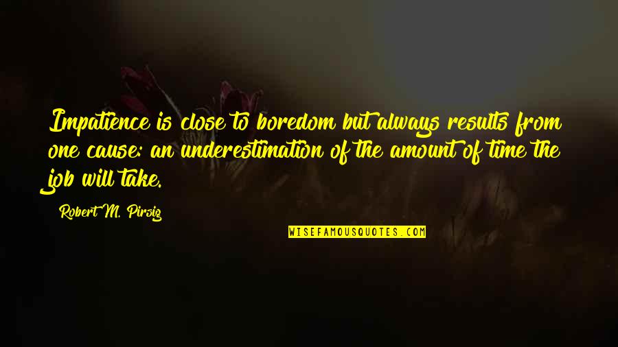 Boulding Funeral Home Quotes By Robert M. Pirsig: Impatience is close to boredom but always results Boulding Funeral Home Quotes By Robert M. Pirsig: Impatience is close to boredom but always results