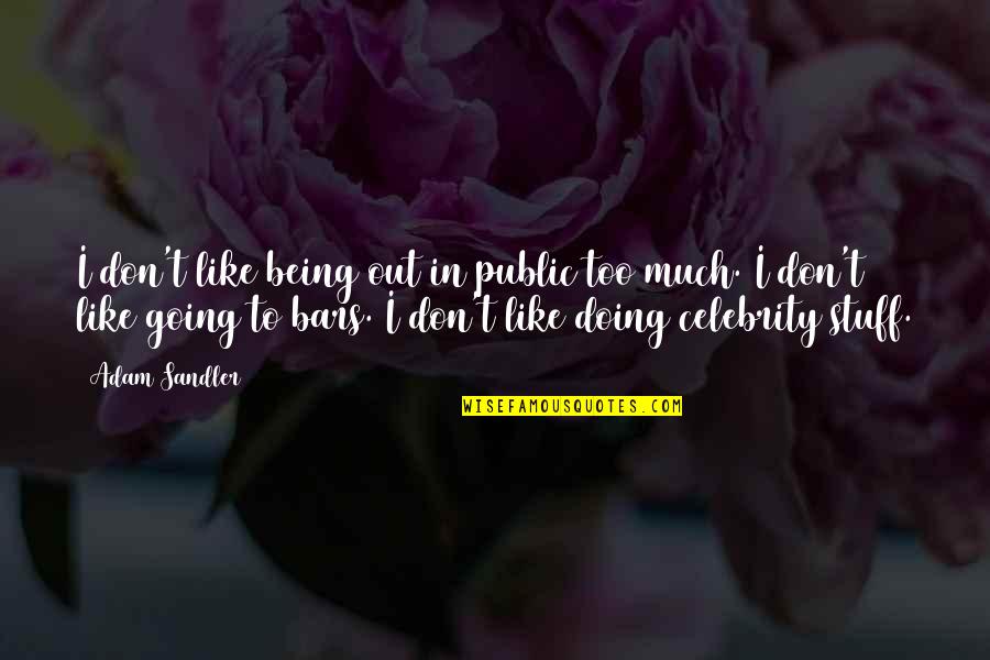 Boulevardier History Quotes By Adam Sandler: I don't like being out in public too