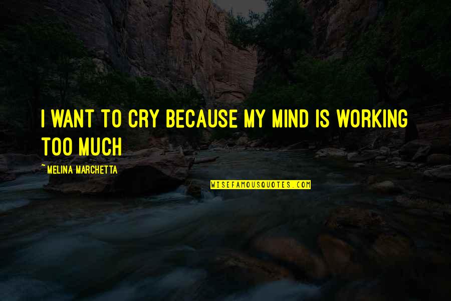 Bouncer For Baby Quotes By Melina Marchetta: I want to cry because my mind is