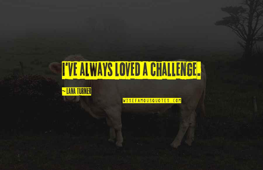 Bouncing Around Quotes By Lana Turner: I've always loved a challenge.