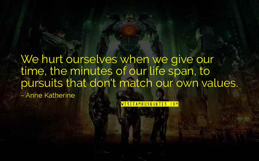 Boundaries In Life Quotes By Anne Katherine: We hurt ourselves when we give our time,