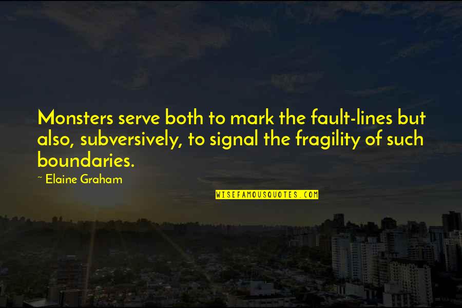 Boundaries Quotes By Elaine Graham: Monsters serve both to mark the fault-lines but