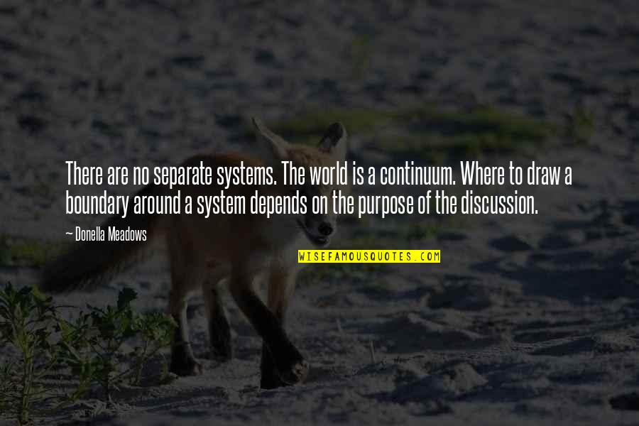 Boundary Quotes By Donella Meadows: There are no separate systems. The world is