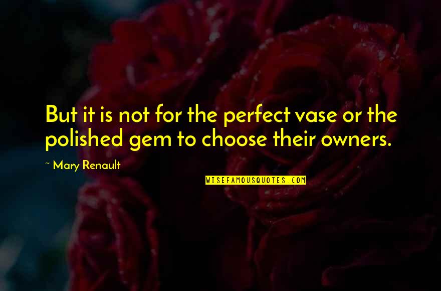 Bounty Hunters Quotes By Mary Renault: But it is not for the perfect vase