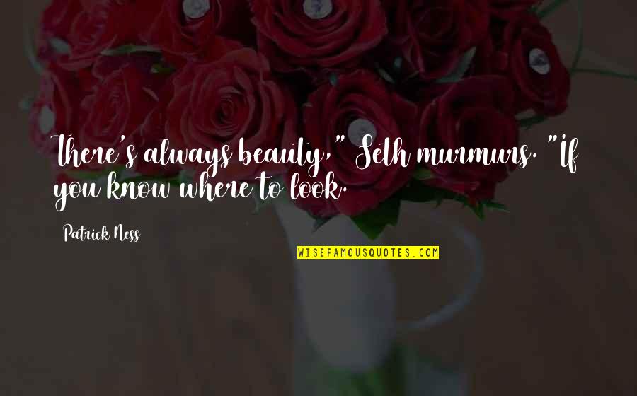 Bourgine Rue Quotes By Patrick Ness: There's always beauty," Seth murmurs. "If you know