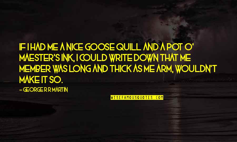 Bourgogne Pinot Quotes By George R R Martin: If I had me a nice goose quill Bourgogne Pinot Quotes By George R R Martin: If I had me a nice goose quill