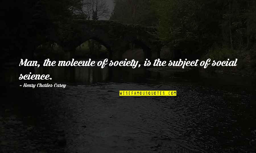 Boutanche Quotes By Henry Charles Carey: Man, the molecule of society, is the subject