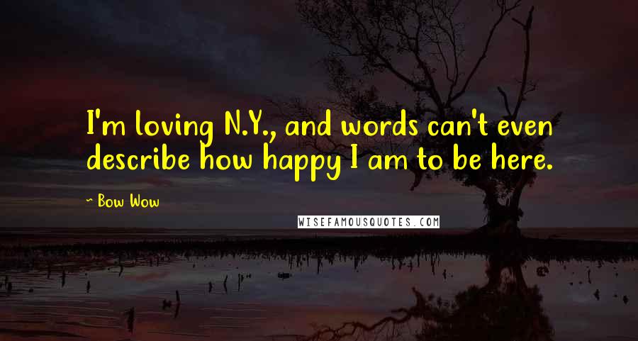 Bow Wow quotes: I'm loving N.Y., and words can't even describe how happy I am to be here.