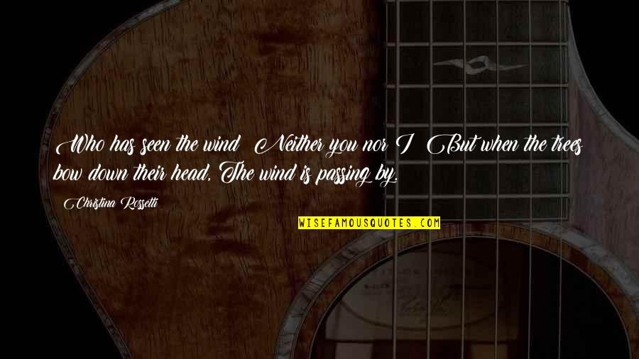 Bow Your Head Quotes By Christina Rossetti: Who has seen the wind? Neither you nor