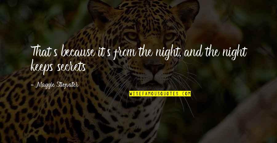 Bowa Construction Quotes By Maggie Stiefvater: That's because it's from the night, and the Bowa Construction Quotes By Maggie Stiefvater: That's because it's from the night, and the