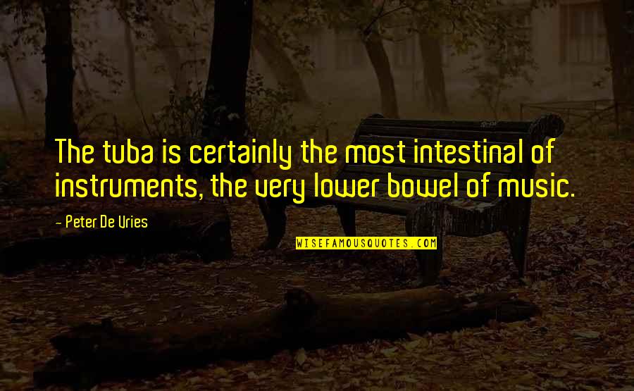 Bowel Quotes By Peter De Vries: The tuba is certainly the most intestinal of