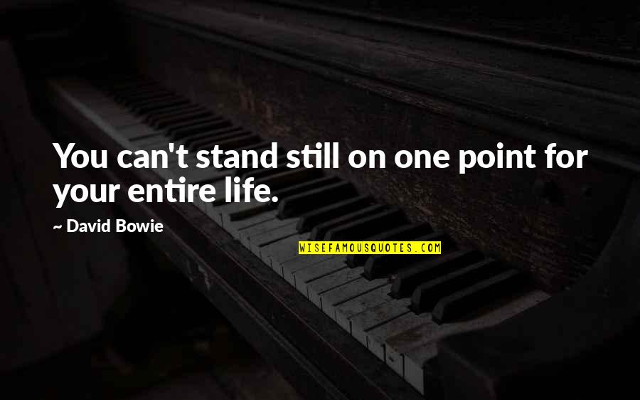 Bowie On Bowie Quotes By David Bowie: You can't stand still on one point for Bowie On Bowie Quotes By David Bowie: You can't stand still on one point for