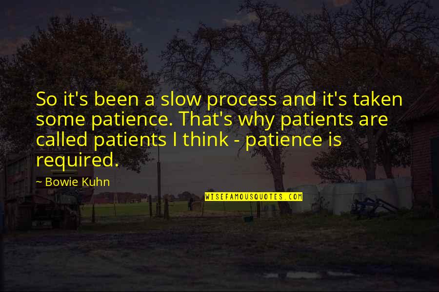 Bowie's Quotes By Bowie Kuhn: So it's been a slow process and it's