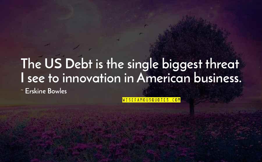 Bowles Quotes By Erskine Bowles: The US Debt is the single biggest threat