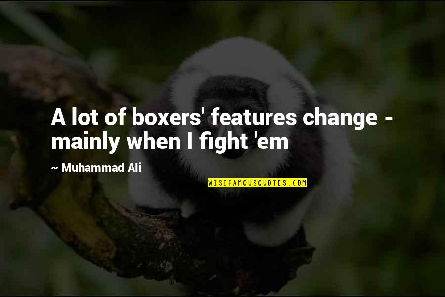 Boxing Fighting Quotes By Muhammad Ali: A lot of boxers' features change - mainly