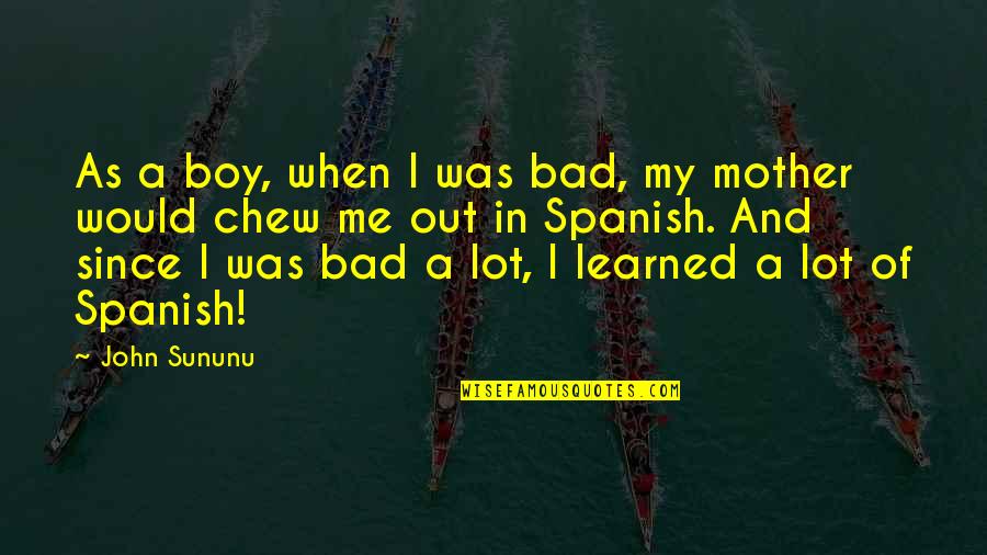 Boy And Mother Quotes By John Sununu: As a boy, when I was bad, my