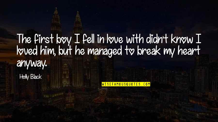 Boy In Love Quotes By Holly Black: The first boy I fell in love with