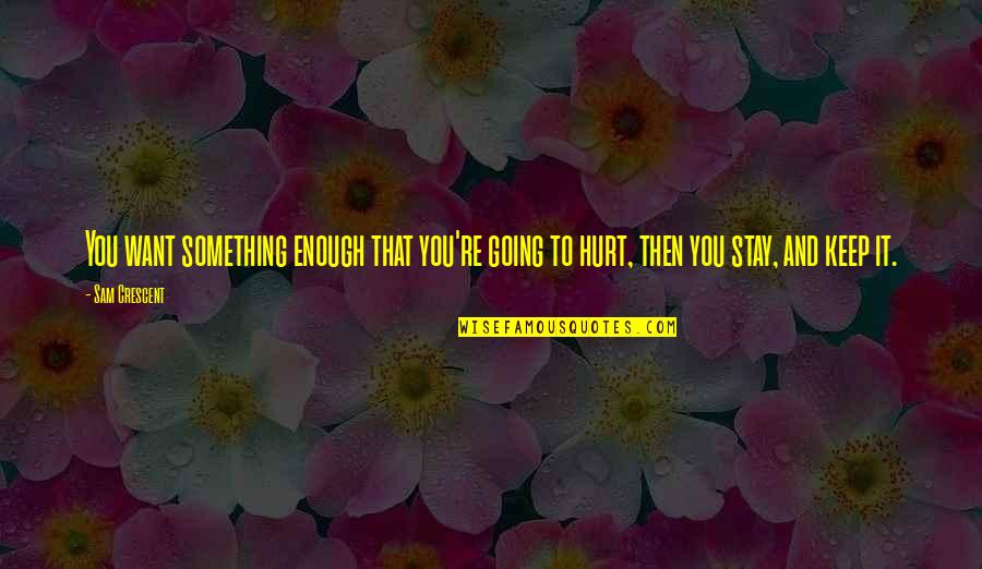 Boy Mulcaster Quotes By Sam Crescent: You want something enough that you're going to
