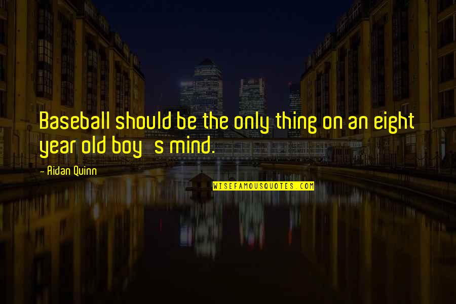 Boy On My Mind Quotes By Aidan Quinn: Baseball should be the only thing on an