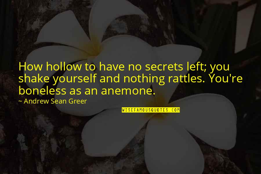 Boy Status Quotes By Andrew Sean Greer: How hollow to have no secrets left; you Boy Status Quotes By Andrew Sean Greer: How hollow to have no secrets left; you