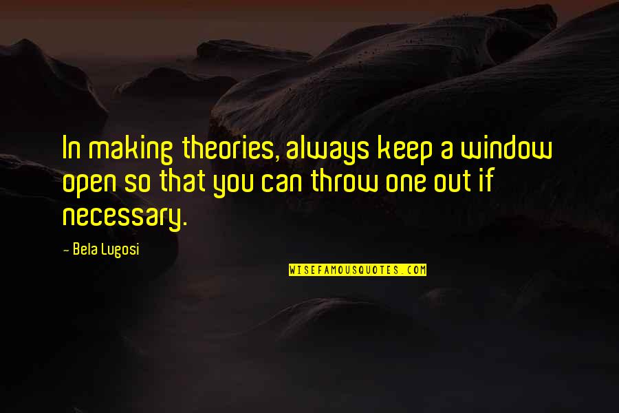 Boychuk Stitches Quotes By Bela Lugosi: In making theories, always keep a window open