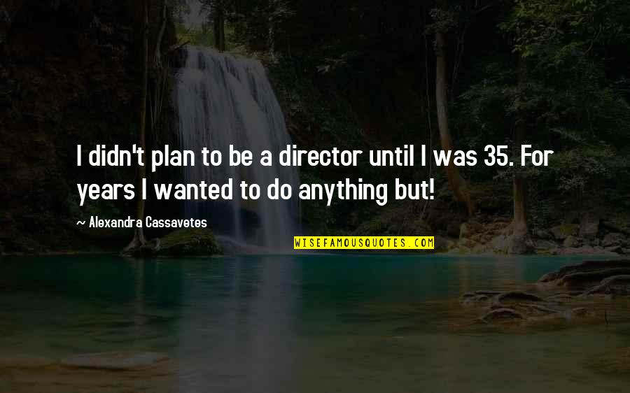Boyfriend Cheating With His Ex Quotes By Alexandra Cassavetes: I didn't plan to be a director until Boyfriend Cheating With His Ex Quotes By Alexandra Cassavetes: I didn't plan to be a director until