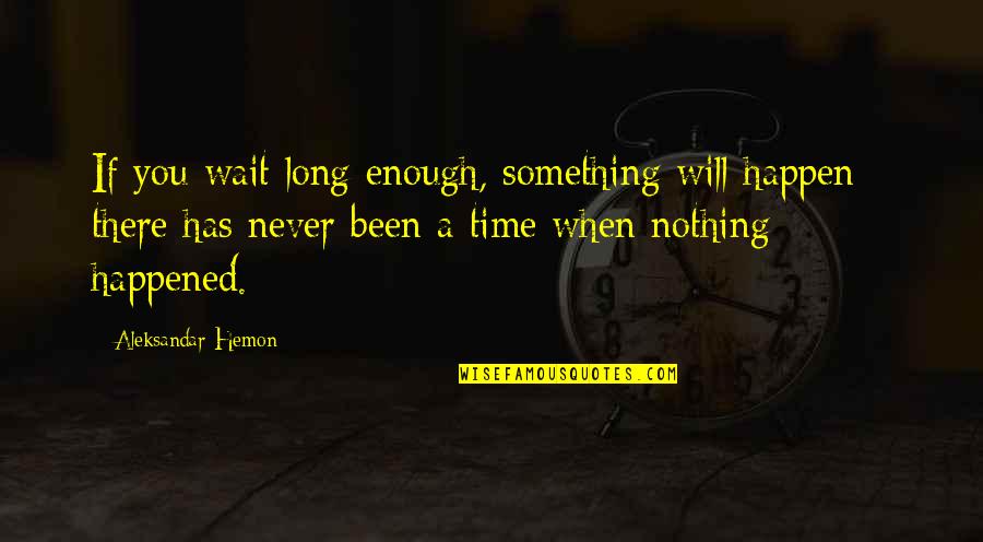 Boyfriend Family Problems Quotes By Aleksandar Hemon: If you wait long enough, something will happen