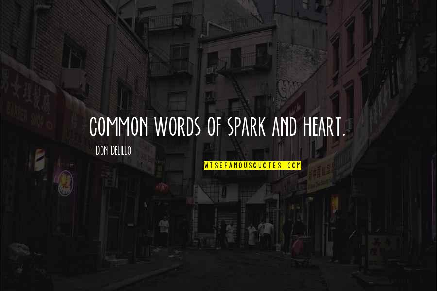Boyfriend Sings Quotes By Don DeLillo: common words of spark and heart.