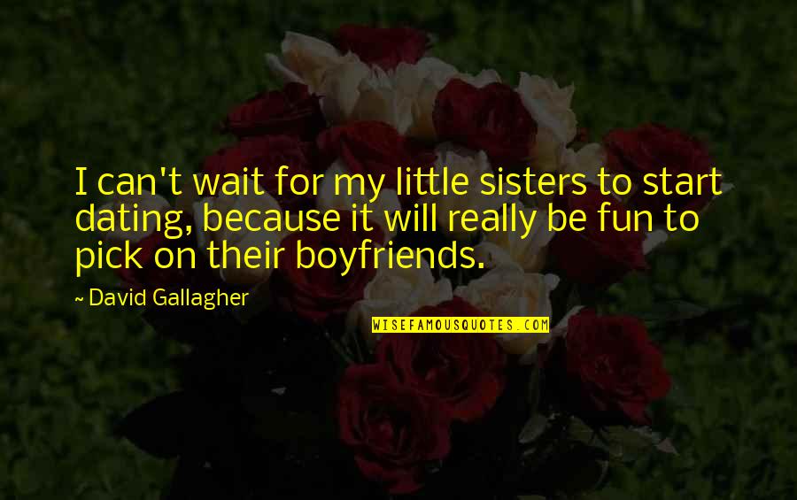 Boyfriends Quotes By David Gallagher: I can't wait for my little sisters to