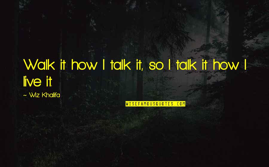 Boys And Girls And Relationships Quotes By Wiz Khalifa: Walk it how I talk it, so I