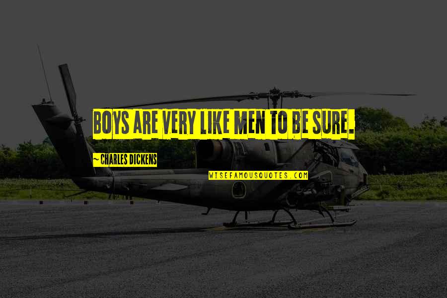 Boys To Men Quotes By Charles Dickens: Boys are very like men to be sure.