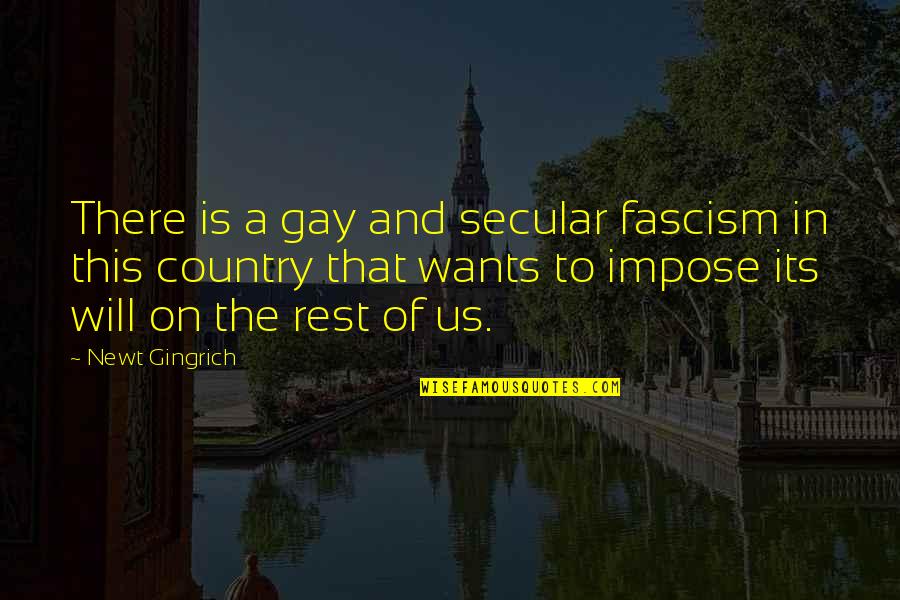 Bozant Quotes By Newt Gingrich: There is a gay and secular fascism in