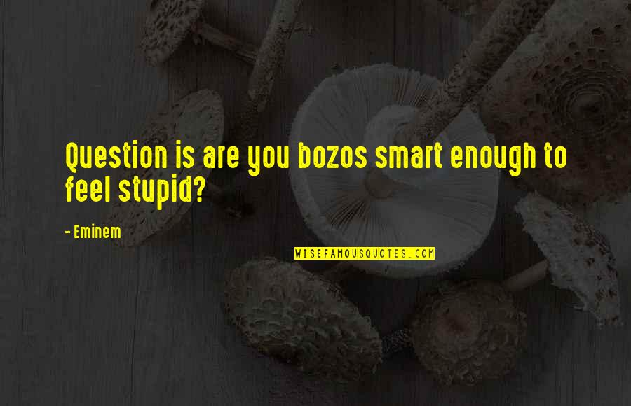 Bozos Quotes By Eminem: Question is are you bozos smart enough to