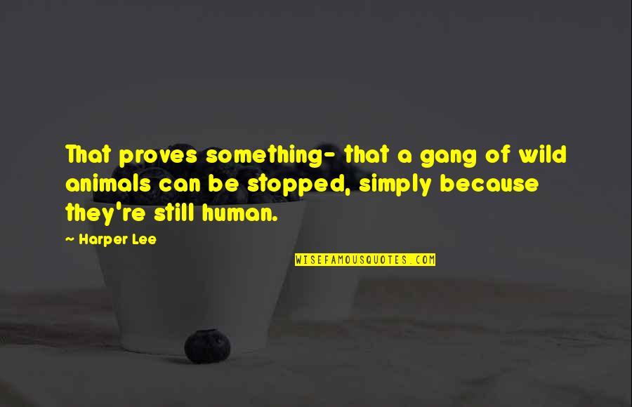 Bpo Motivational Quotes By Harper Lee: That proves something- that a gang of wild
