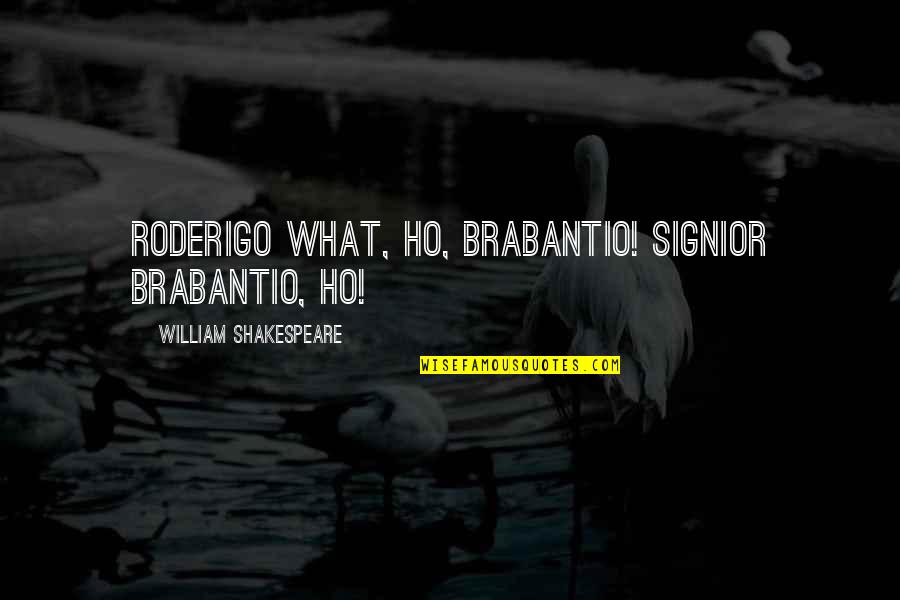 Brabantio Quotes By William Shakespeare: RODERIGO What, ho, Brabantio! Signior Brabantio, ho!