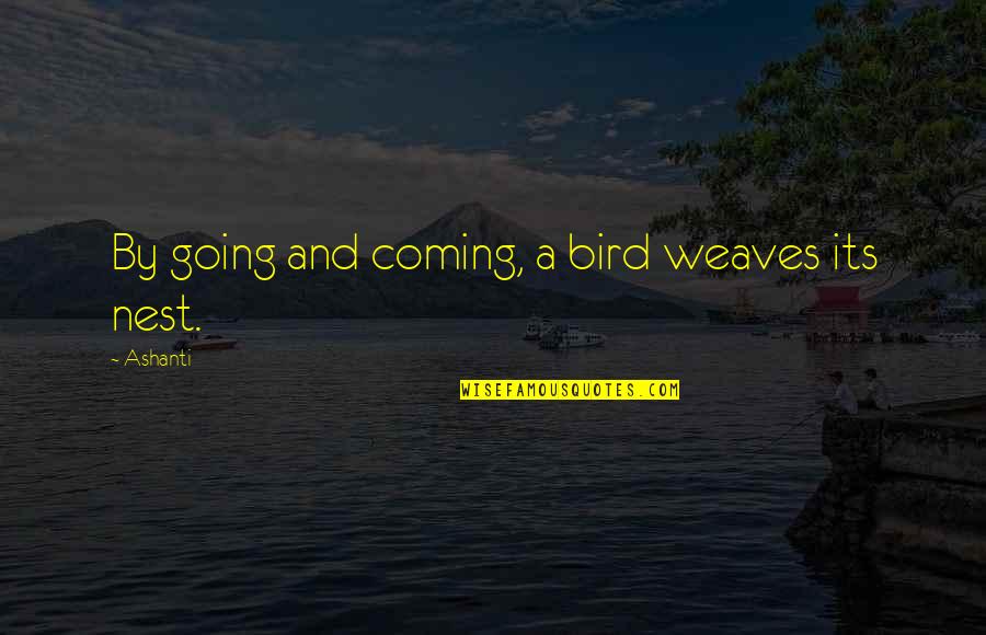 Brabazon Trophy Quotes By Ashanti: By going and coming, a bird weaves its