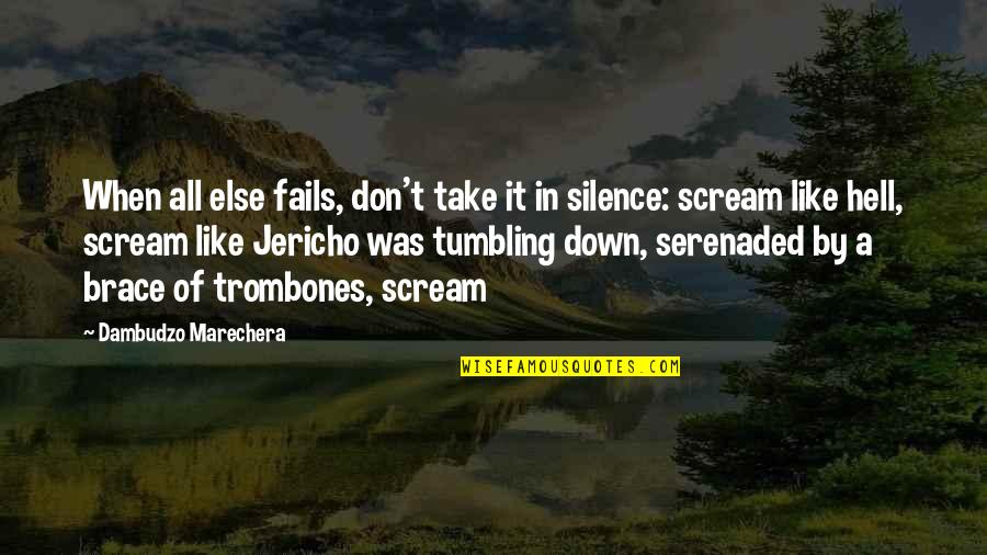 Brace Off Quotes By Dambudzo Marechera: When all else fails, don't take it in