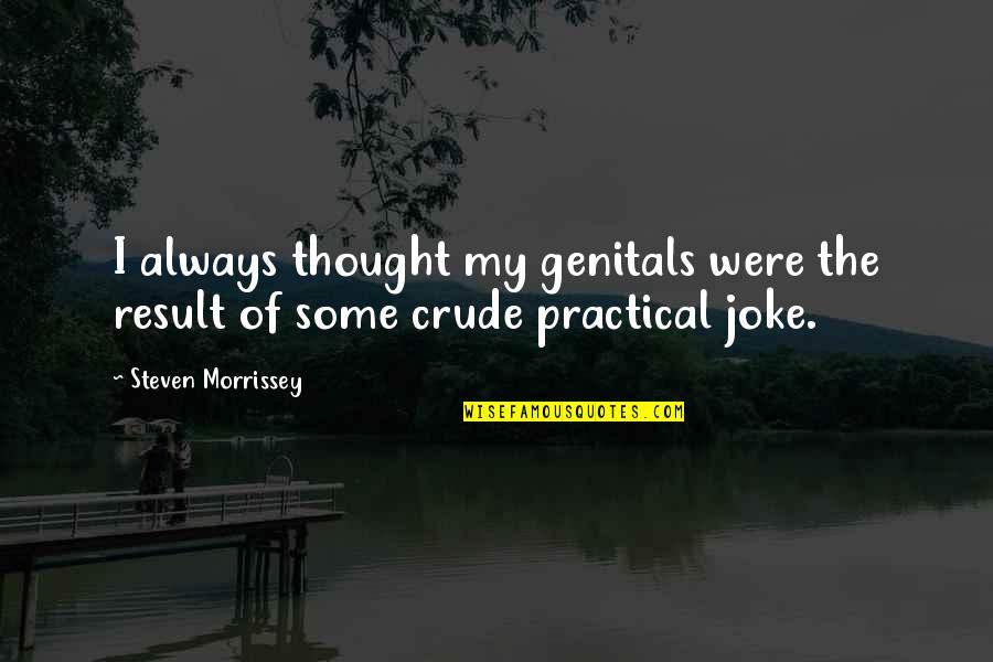 Bracegirdle Quotes By Steven Morrissey: I always thought my genitals were the result