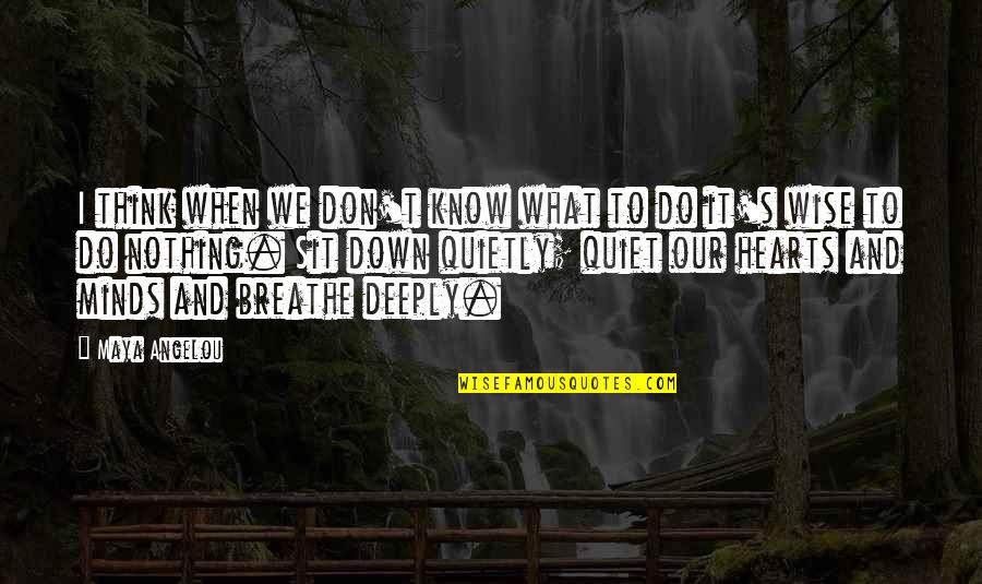 Bracely Quotes By Maya Angelou: I think when we don't know what to