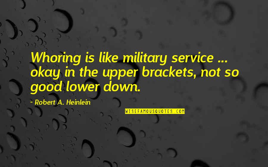 Brackets For Quotes By Robert A. Heinlein: Whoring is like military service ... okay in