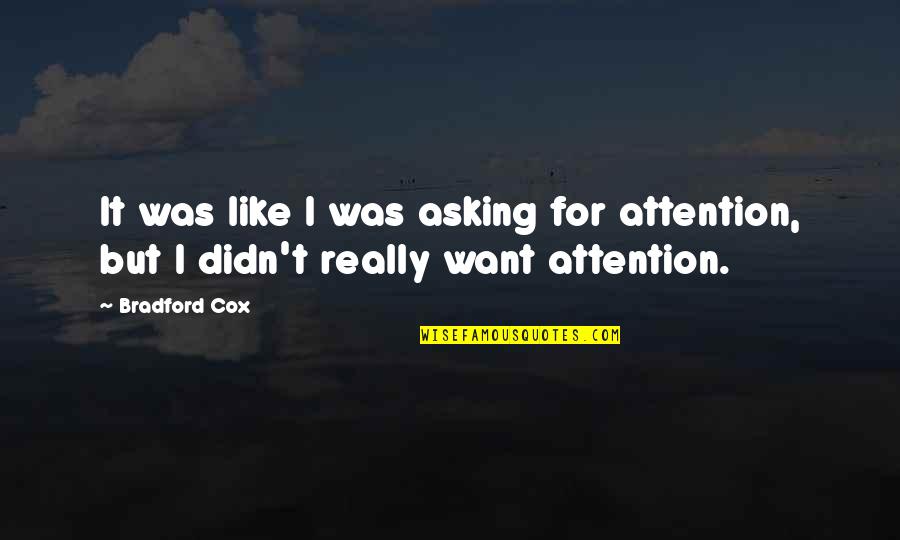 Bradford Cox Quotes By Bradford Cox: It was like I was asking for attention,