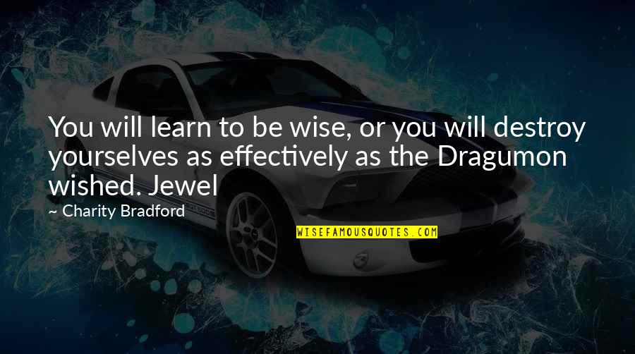 Bradford Quotes By Charity Bradford: You will learn to be wise, or you