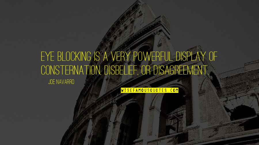 Bradott Quotes By Joe Navarro: Eye blocking is a very powerful display of