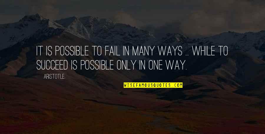 Bradstreet Number Quotes By Aristotle.: It is possible to fail in many ways