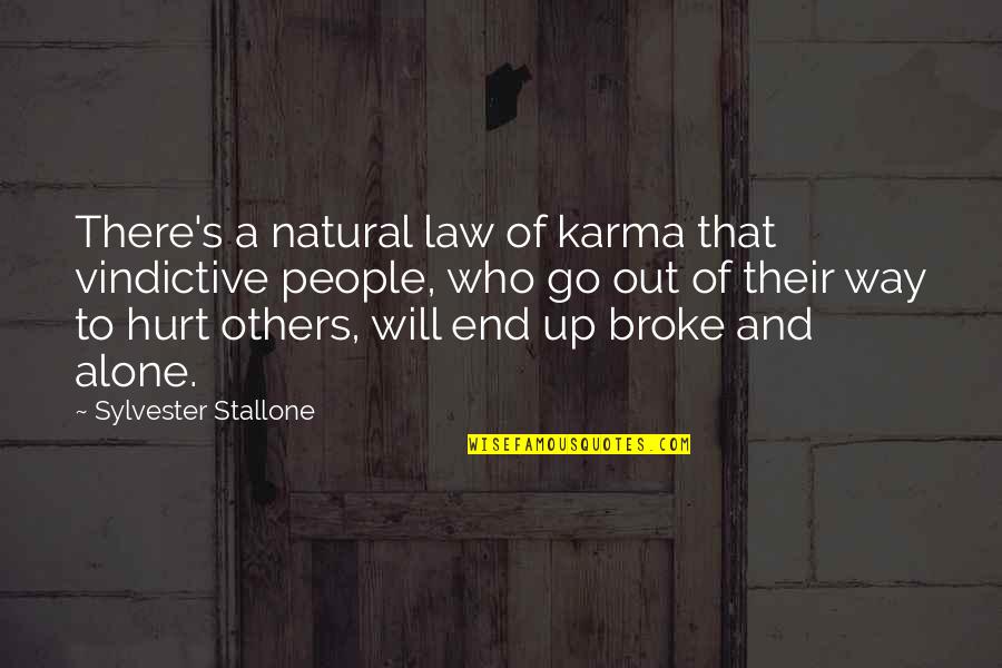 Bradstreet Number Quotes By Sylvester Stallone: There's a natural law of karma that vindictive
