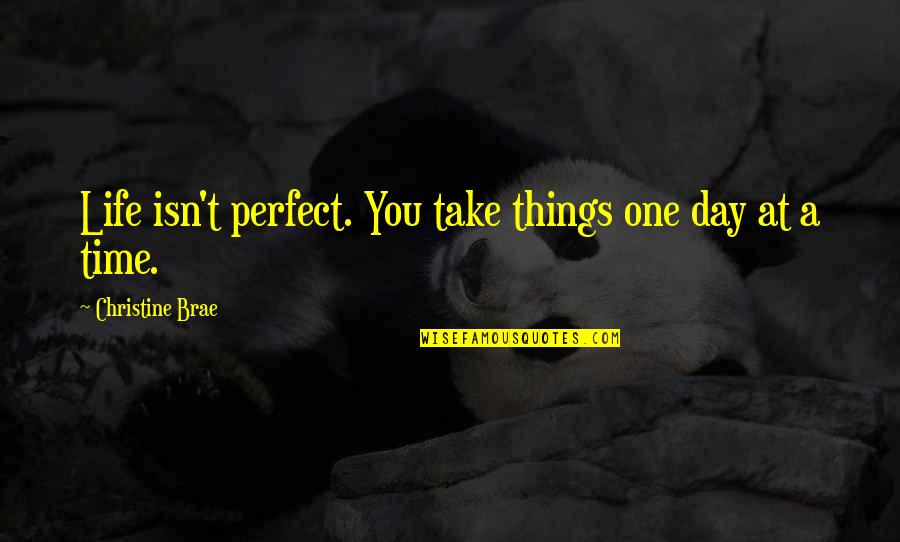 Brae Quotes By Christine Brae: Life isn't perfect. You take things one day