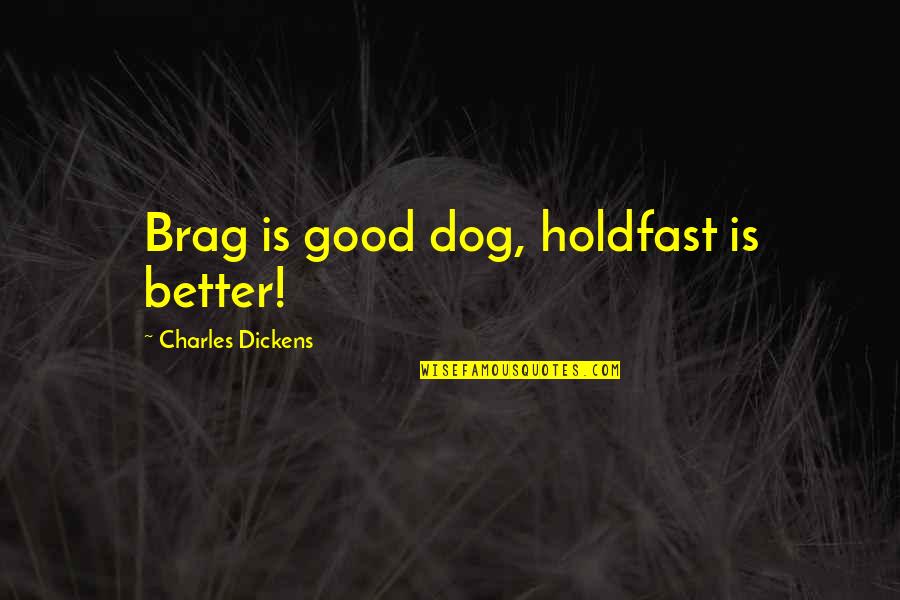 Brag Quotes By Charles Dickens: Brag is good dog, holdfast is better!