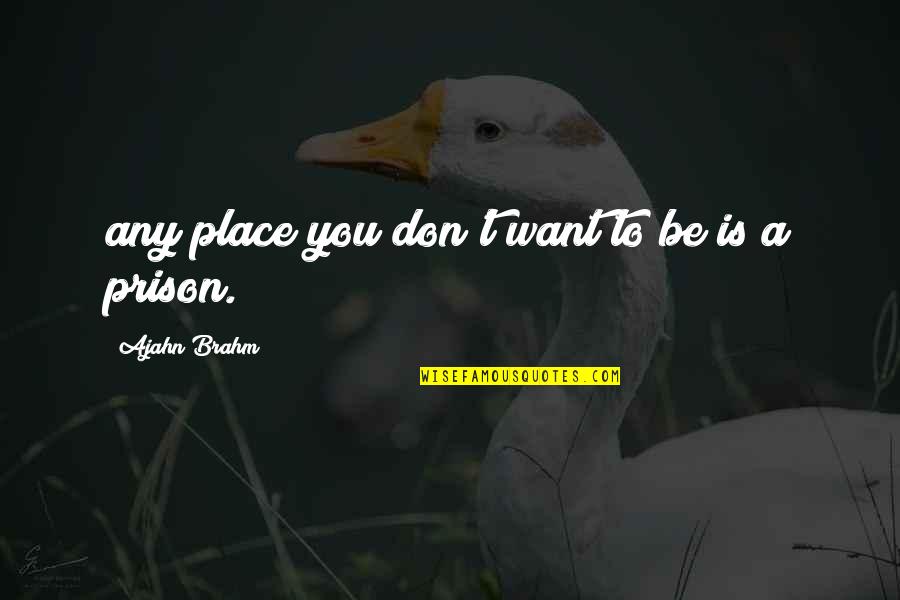 Brahm Quotes By Ajahn Brahm: any place you don't want to be is