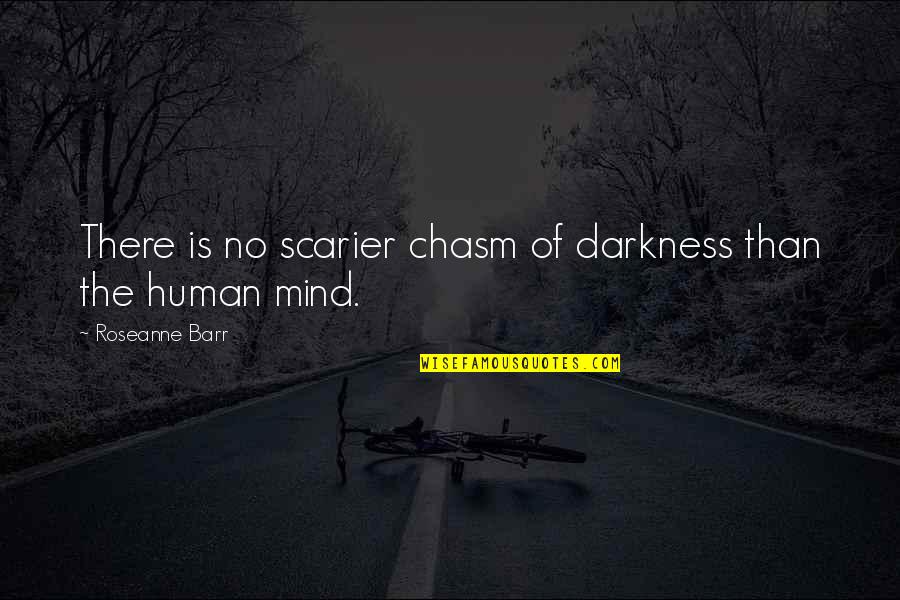 Brahm Quotes By Roseanne Barr: There is no scarier chasm of darkness than